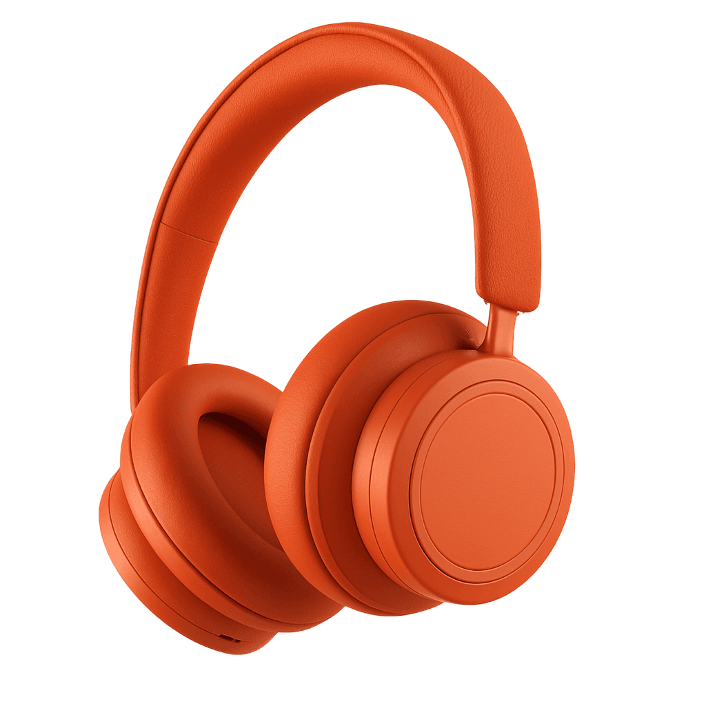 Orange headphones